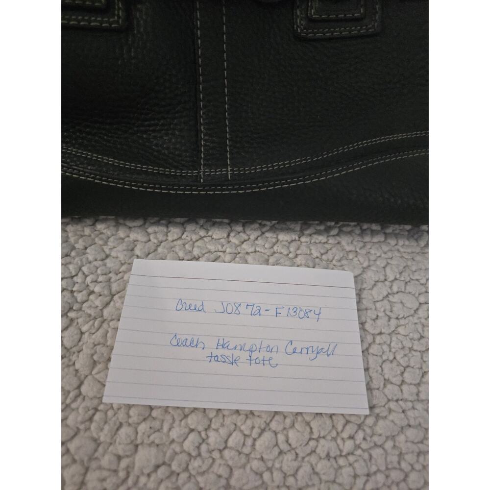 COACH Vintage Hampton Black Pebbled Leather Satchel Tote Braided - Picture 6 of 6